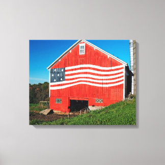 Patriotic Barn Canvas Afdruk