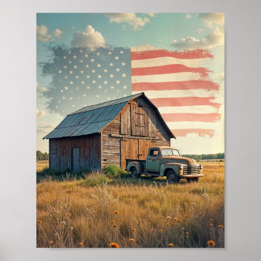 Patriotic Barn Digital Poster (Voorkant)