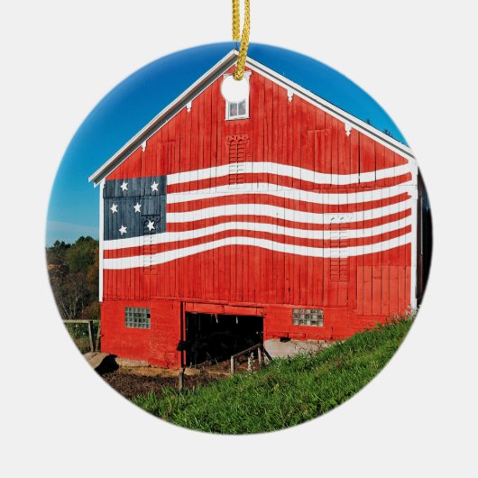 Patriotic Barn Keramisch Ornament (Voorkant)