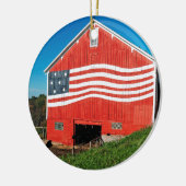 Patriotic Barn Keramisch Ornament (Links)