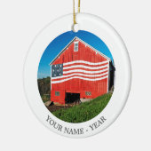 Patriotic Barn Keramisch Ornament (Links)