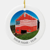 Patriotic Barn Keramisch Ornament (Achterkant)