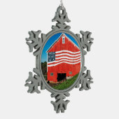 Patriotic Barn Tin Sneeuwvlok Ornament (Links)