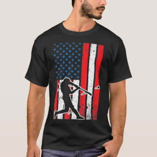 Patriotic Baseball USA American Flag Proud Softbal T-shirt