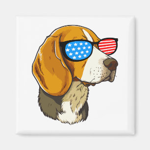 Patriotic Beagle Magneet