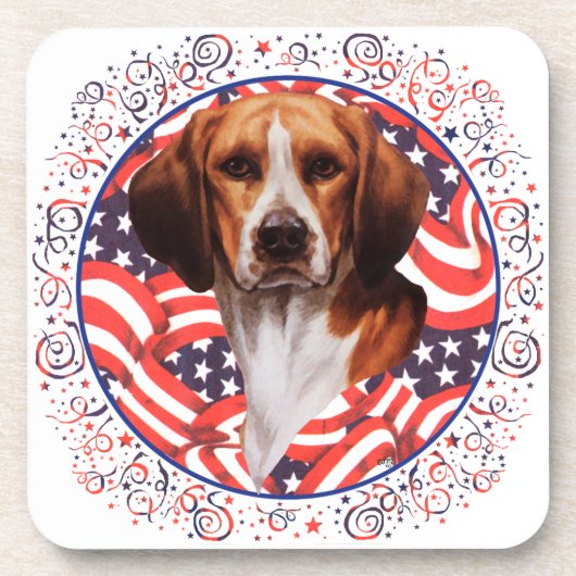 Patriotic Beagle Onderzetter (Voorkant)