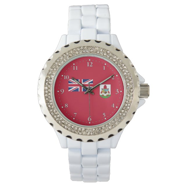 Patriotic Bermuda Flag Horloge (Voorkant)