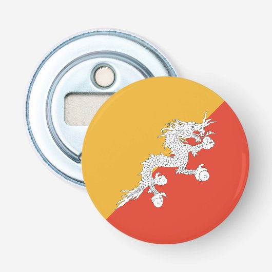 Patriotic Bhutan Flag Button Flesopener (Voorkant)