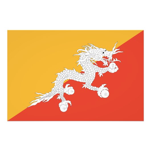 Patriotic Bhutan Flag Foto Afdruk (Voorkant)