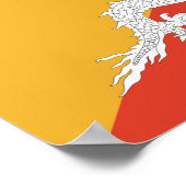 Patriotic Bhutan Flag Poster (Hoek)