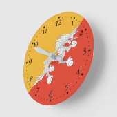 Patriotic Bhutan Flag Ronde Klok (Hoek)