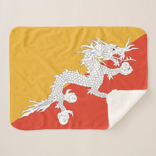 Patriotic Bhutan Flag Sherpa Deken (Voorkant (horizontaal))