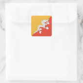 Patriotic Bhutan Flag Vierkante Sticker (Tas)