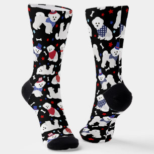 Patriotic Bichon Frise Socks Sokken