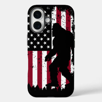 Patriotic Bigfoot – American Flag Sasquatch iPhone 16 Hoesje