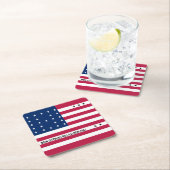 Patriotic Bikini Atoll Flag Vierkante Kartonnen Onderzetter (Insitu)