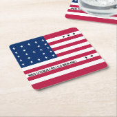 Patriotic Bikini Atoll Flag Vierkante Kartonnen Onderzetter (Schuin)