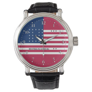Patriotic Bikini Atoll Flag Watch Horloge