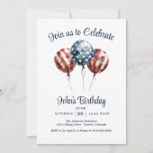 Patriotic Birthday Party Kaart (Voorkant)
