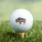 Patriotic Bison Golf Balls Golfballen (Insitu Shirt)
