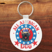 Patriotic Black Lab Sleutelhanger (Voorkant)