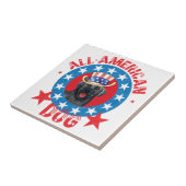 Patriotic Black Lab Tegeltje (Zijkant)