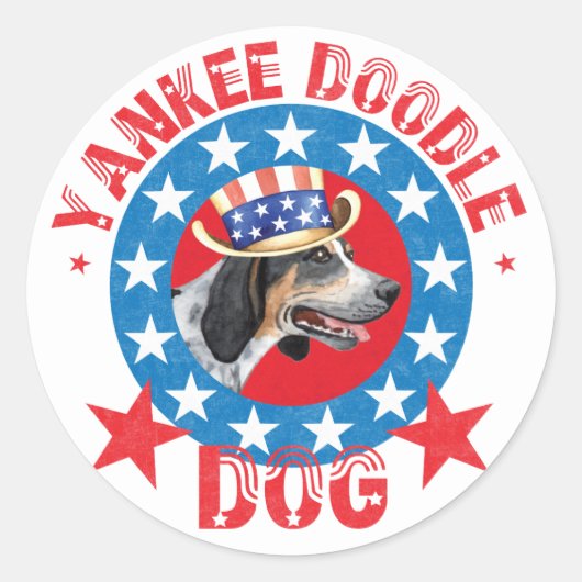 Patriotic Bluetick Ronde Sticker (Voorkant)