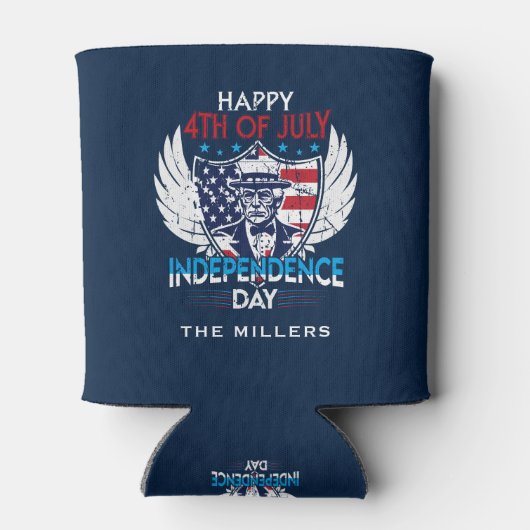 Patriotic Bold Eagle Aangepaste tekst Blikjeskoeler (Achterkant)