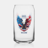 Patriotic Bold Eagle Snow Wereldbol Blikvorm Glas (Voorkant)