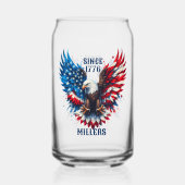 Patriotic Bold Eagle Snow Wereldbol Blikvorm Glas (Achterkant)