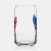Patriotic Bold Eagle Snow Wereldbol Blikvorm Glas (Links)