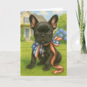 Patriotic Boston Terrier Kaart