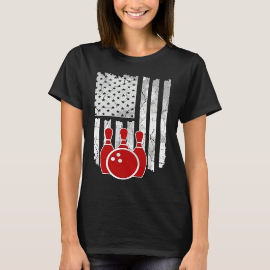 Patriotic Bowling Player Bowler T-shirt (Voorkant)