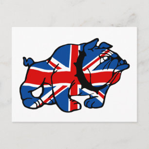 Patriotic British Bulldog Britsh vlag Briefkaart