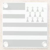 Patriotic Brittany Flag Glazen Onderzetter (Achterkant)