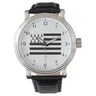 Patriotic Brittany Flag Horloge