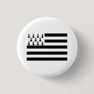 Patriotic Brittany Flag Ronde Button 3,2 Cm