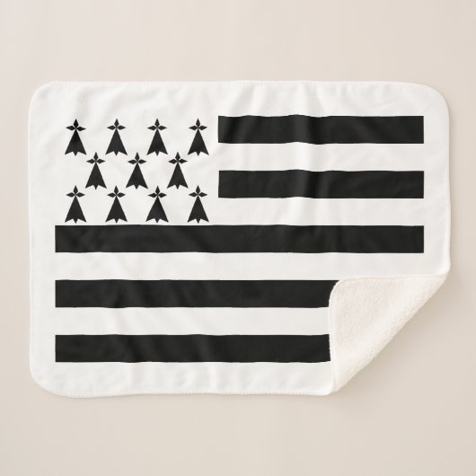 Patriotic Brittany Flag Sherpa Deken (Voorkant (horizontaal))