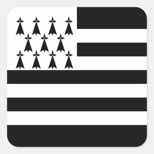 Patriotic Brittany Flag Vierkante Sticker (Voorkant)