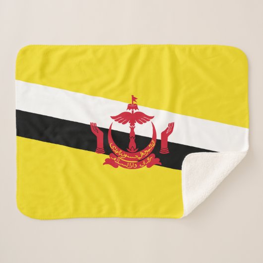 Patriotic Brunei Flag Sherpa Blanket Deken (Voorkant (horizontaal))