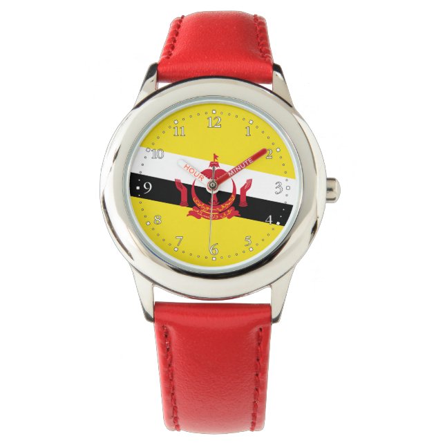 Patriotic Brunei Flag Watch Horloge (Voorkant)