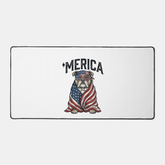 Patriotic Bulldog 'Merica Vintage Vector Shirt Des (Recto)