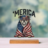 Patriotic Bulldog 'Merica Vintage Vector Shirt Des (Neutre)