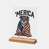 Patriotic Bulldog 'Merica Vintage Vector Shirt Des (Angle)