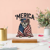 Patriotic Bulldog 'Merica Vintage Vector Shirt Des (Mariage)