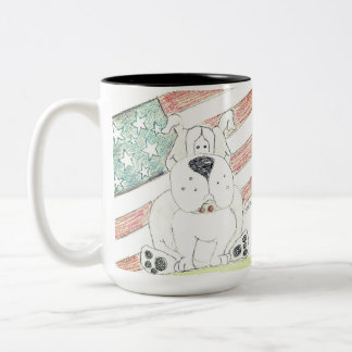patriotic bulldog mug tweekleurige koffiemok