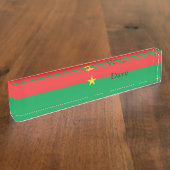 Patriotic Burkina Faso Flag Naambordje (Zijkant)