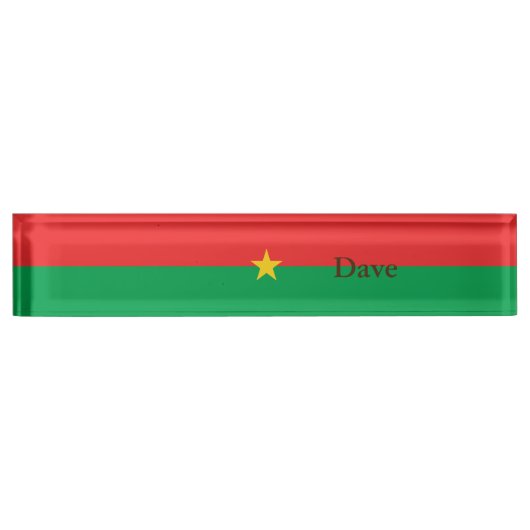 Patriotic Burkina Faso Flag Naambordje (Voorkant)