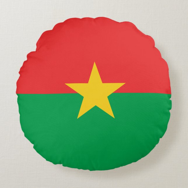 Patriotic Burkina Faso Flag Rond Kussen (Voorkant)