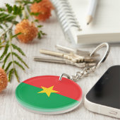 Patriotic Burkina Faso Flag Sleutelhanger (Voorkant Rechts)